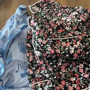 Floral and Leopard Print Pajama Set